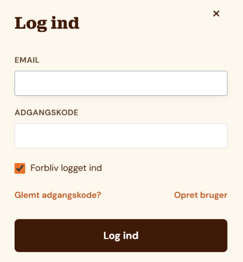 Login-skærm med \
